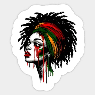 Juneteenth African American Black History Queen Sunflower Sticker